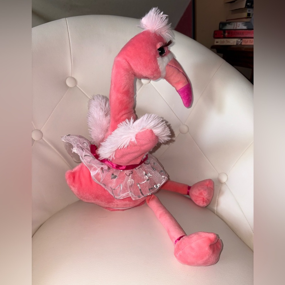 Pink Flamingo Dancing Plush Toy with Tutu Watch Video - Picture 14 of 16
